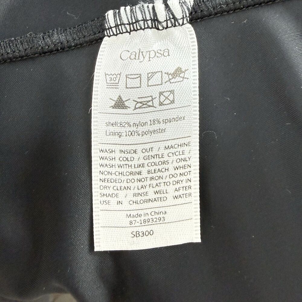 Calypsa by ModLi Long Bike Swim Shorts Size L Black UPF Protection Activewear - Picture 7 of 12